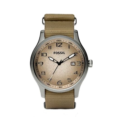 Fossil Herren-Armbanduhr Analog Nylon beige Dress FS4512