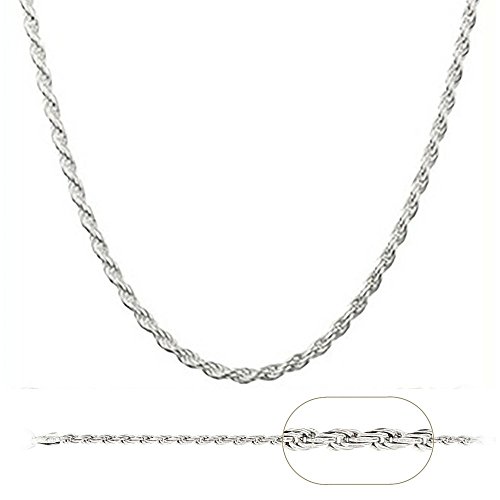 925 Sterling Silver Italian 1.2MM Diamond Cut Rope Chain Sturdy Necklace With FREE Gift w Orde