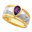 14K Two-Tone Gold Amethyst Ring