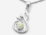 41%2BtAH3z4LL. SL160  0.75 (3/4) cttw 14K White Gold Plated 925 Sterling Silver Round Created Opal Swan Pendant