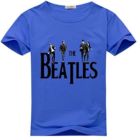 Beatles Logo For Men's Printed Short Sleeve Tee Tshirt Medium Blue