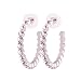 Clear Rhinestone Silvertone 1.5" Hoop Earrings