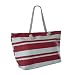 Kitchen & Housewares : New England Striped Shopping Shoulder Bag (Red)