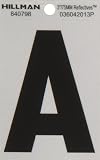 The Hillman Group 840798 3-Inch Letter A Reflective Square-Cut Mylar, Black on Silver