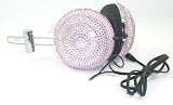 Swirl Circle Pink and Silver Crystal Rhinestone Bling DJ Over-Ear Headphones