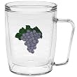 Grapes (Purple) 18 oz Insulated Coffee Mug, Clear