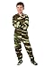 Little Boys Infant Toddler Green Camo Fleece Footed Pajamas Onesie Sleeper 12M - 4T