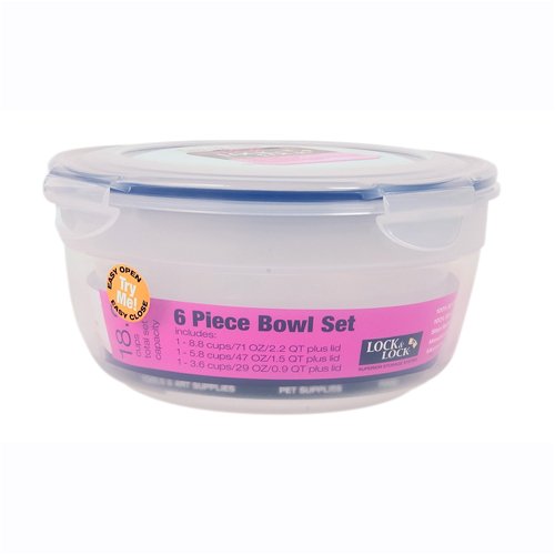 Airtight Food Storage Container Set   6 Piece Lock & Lock Bowls