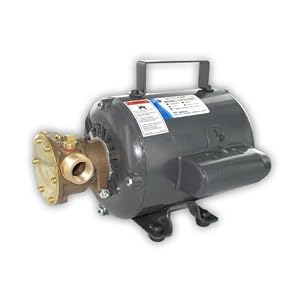 Jabsco 11810-0003 Marine Series General Purpose Utility Pump (Nitrile Impeller, Open Drip Proof Motor Non CE, 115-Volt, 1 2 NPT Ports) by
