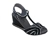 ARGILA A356 Wedge Sandal in Black/ Cream