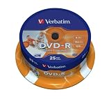 Produkt-Bild: Verbatim DVD-R 16x Speed 4,7GB Wide Printable Surface 25er Spindel DVD-Rohlinge