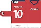 iPhone用選択可:サッカー手帳ユニフォームケース(クラブ:アーセナル)(好きな番号と名前を受注生産)プリントプラスティックケース iPhone6用