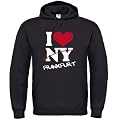 I LOVE FRANKFURT - NOT NY - Herren Hoodie Kapuzensweatshirt Gr. S bis XXL Diverse Farben