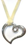 WHITE ICE Sterling Silver DN104 Womens Diamond Heart 16 Cord Necklet