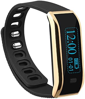 SUBA TW07 Smart Bracelet, Sports, Fitness, Bluetooth Smart Watch, Bluetooth Selfie Photo, Activity Tracker, Healthy Wristband, Pedometer, Sleep Monitor for IOS Android, Waterproof (Gold)