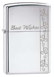 Amazon.com: Zippo Best Wishes Pocket Lighter: Sports & Outdoors  best wishes zippo
