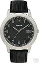 Timex Men's Classic INDIGLO&reg; Black Leather Strap Watch #T2M111