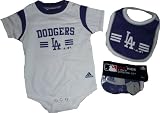 Los Angeles LA Dodgers Bib, Booties, Creeper Onesie Set 0 3 Month Baby Infant Newborn