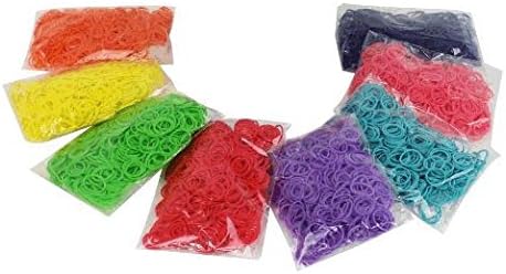 OYW 4800 pc Rubber Band Refill Mega Value Pack with Clips (Rainbow Colors - 600 each of 8 Assorted Color) - 100% Compatible with all Looms