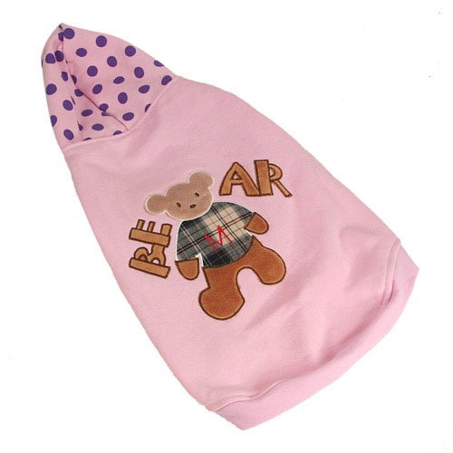 カ 小中型犬用洋服 熊ちゃんの柄 粉红色 dog w