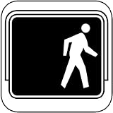 Street & Traffic Sign Wall Decals - Walk Symbol Light Sign - 12 inch Removable Graphic