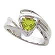 14K White Gold Peridot Ring