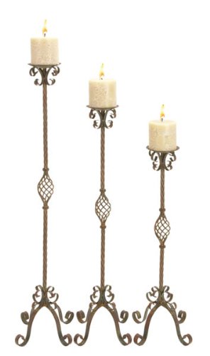 Set of Three Metal Candle Holders