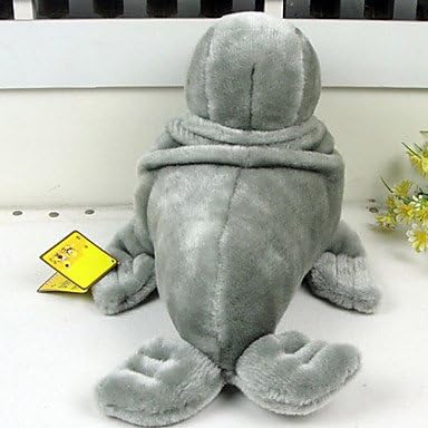 QHY Large-sized Adorable Gray Stuffed Sea Lion Doll Toy Gift