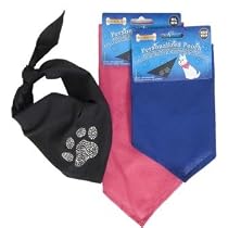 MED / LRG - BLACK - Fashion Pet "Personalized Pooch" Bandannas