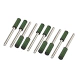 uxcell 軸付ポイントマウント 5mm x 15mm 研磨材 金属 グリーン シルバートーン