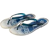 MLB Tampa Bay Rays Ladies Slogan Jelly Flip Flops - Royal Blue (Large)