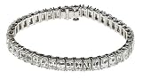 Platinum 4-Prong Emerald Cut Diamond Tennis Bracelet (24.65 cttw, E-F Color, VVS1-VVS2 Clarity), 7