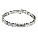Platinum 4-Prong Emerald Cut Diamond Tennis Bracelet (24.65 cttw, E-F Color, VVS1-VVS2 Clarity), 7"