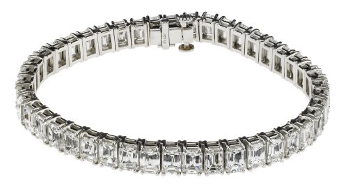 Click here for Platinum 4-Prong Emerald Cut Diamond Tennis Bracel... prices
