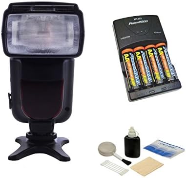 Canon Powershot G1X Bounce, Zoom &amp; Swivel Head Flash + High Powered AC Rapid Charger With 4AA 2900 Mah Batteries + Nwv Direct 5 Piece Cleaning Kit