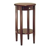 Concord Round Accent Table with Drawer and Shelf