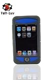 i-nique Tuff-Luv Apple Ipod Touch (8GB / 16GB / 32GB) Streetz pack - Twin Skin Combo Silicone skin case cover ( Belt Clip & sports armband) : Colour (Bruzer (Black/Blue))