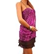 Sexy Unique Silk Chiffon Purple/Black Print Mini Dress Tunic