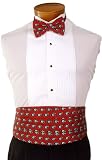 Georgia Cummerbund & Bow Tie Set - University of Georgia Red Cummerbund Set with G Logo
