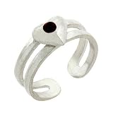 Red cz Heart Sterling Silver Toe Ring ToeRing