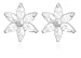 Silver White Cubic Zirconia Flower Stud Earrings