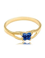 10k Yellow Gold ChildS September Blue Cubic Zirconia Birthstone Ring - Bfly