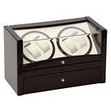 Quad Automatic Watch Winder Two Turntable With 4 Timer Settings.