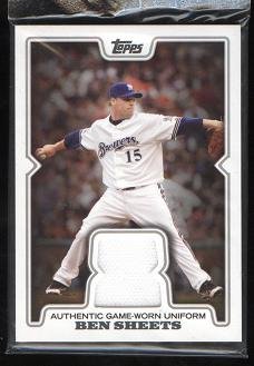 Ben Sheets 2008 Topps Authentic Game Worn Uniform Swatch Card #TR-BS Unopened Milwaukee Brewers