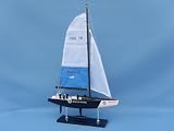 BMW Oracle 30 Model Sailboat - Already Built Not a Kit - Wooden Sail Boat Replica Model Sailing Yacht louis vuitton cup Racer Nautical Home Beach Wall Décor or Gift