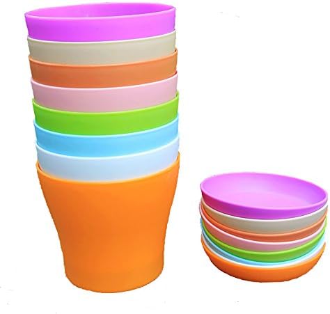 HDYD Mini Plastic Flower Seedlings Nursery Pot/ Planter / Flower Pot with Pallet 8 Colors,All