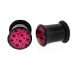 Black Acrylic Single Flare Plug - Stars Logo - 00g - Sold as a Pair