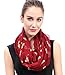 Lina & Lily Dark Red Fox Print Infinity Loop Scarf Light Weight