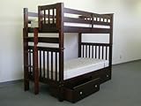 Bunk Bed Tall Twin over Twin Mission style - Side Ladder in Cappuccino with ....