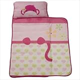 Lambs and Ivy Monkey Nap Mat- Pink/Green